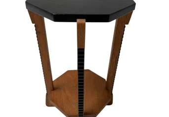 Art Deco Amsterdamse School Octagonal Pedestal Table, 1920s